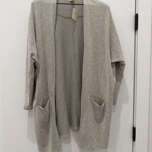 DONNI. Light Gray Open Front Cardigan